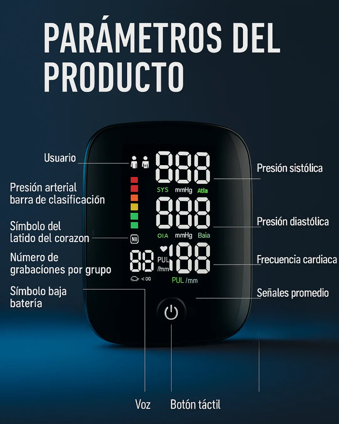Tensiómetro de Muñeca Digital con Voz en Español