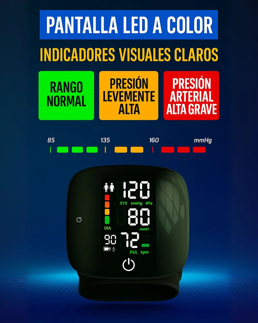 Tensiómetro de Muñeca Digital con Voz en Español