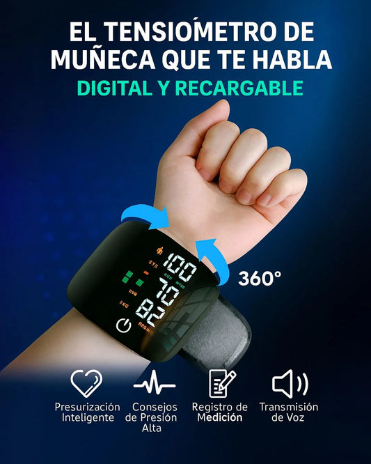 Tensiómetro de Muñeca Digital con Voz en Español